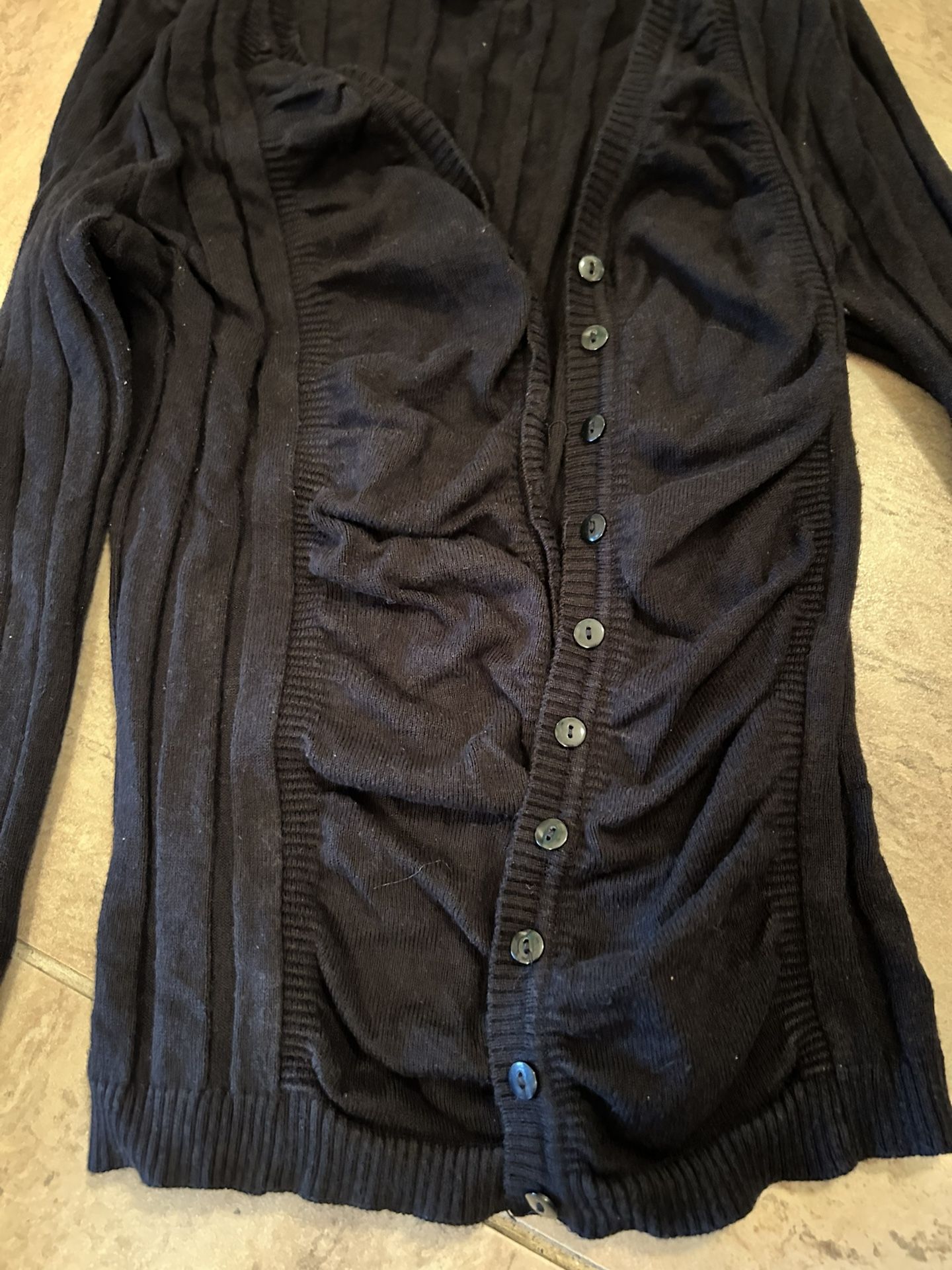 Black Women’s Say What Size Large Long Sleeved Button Down Cardigan 