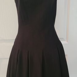 JUICY COUTURE Fit & Flare Black Dress with faceted rhinestone neck– Sz 8