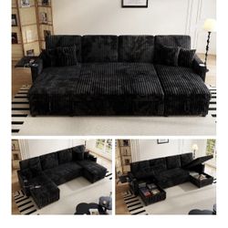 Couch U Shaped With Cup Holder And Tray 