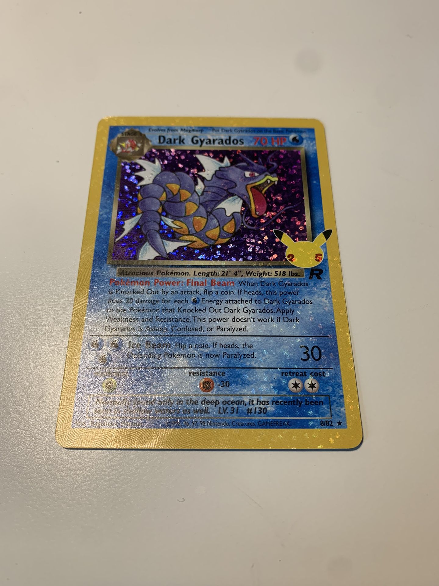 1995 Dark Gyarados, 25th Anniversary Card