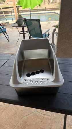 Stainless steel Open Cat Litter Box with Scoop