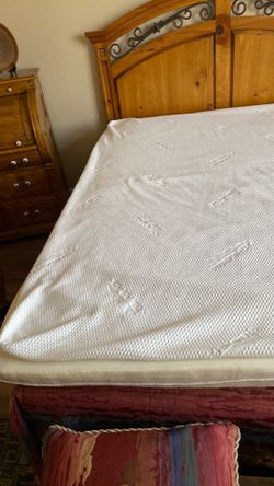 Memory Foam Pillow Top for Queen Bed with Tempur-Pedic Cover