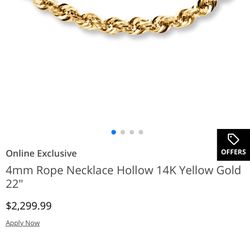 14k Hollow Rope Chain