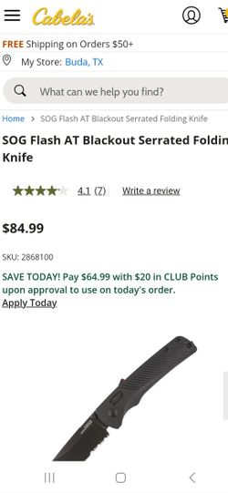 SOG Flash AT Blackout Folding Knife 