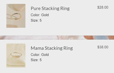 "Mama" stacking Rings, NON TARNISH, Size 5