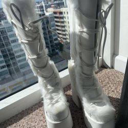 White Angel Boots With Heels/ Wedges. Halloween Ángel Costume 