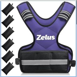 ZELUS Weighted Vest for Men and Women | 4-10lb/11-20lb/20-32lb Vest with 6 Ironsand Weights for Home Workouts | Adjustable Body Weight Vest Exercise S