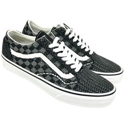 Vans Old Skool 36 EK Knitted Upper Trainers Black Grey Checkerboard M9 W10.5