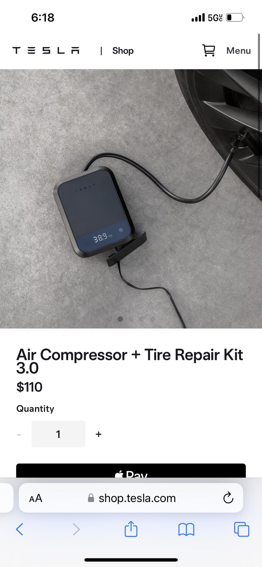 Tesla Air Compressor + Tire Repair Kit
