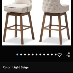 2 Braxton Studio Button Tufted & Swivel Stools 
