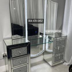 Mirror Crystal Led Makeup Vanity 🔥100 DAYS NO INTEREST 