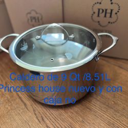 Olla De 9 Qt Acero Inoxidable 👉 Princess house todo Nuevo y con caja 📦