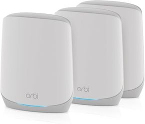 NETGEAR Orbi Whole Home Tri-Band WiFi 6 Mesh Network System (RBK663) – Router with 2 Satellites