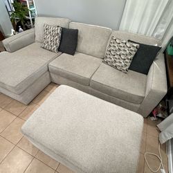 SOFA with CHAISE and STORAGE OTTOMAN,