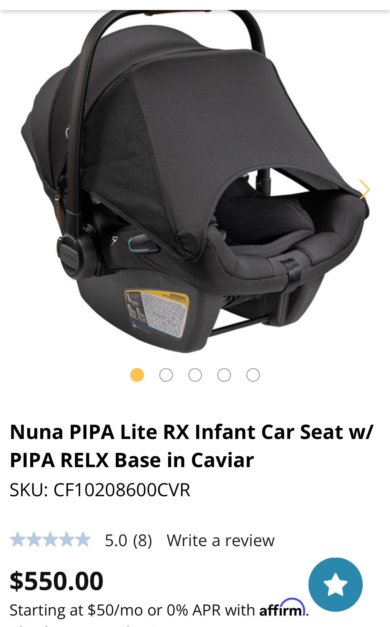 Nuna PIPA Lite RX Car Seat & Relx Base