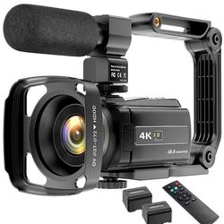 Video Camera Camcorder 4K 48MP YouTube Camera WiFi Digital Camera Vlogging Camera Vlog Video Camera Camcorder Night Vision Camcorder with Remote, Micr