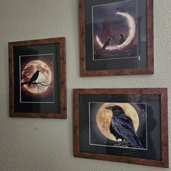 Dark And Edgy Artwork.   Ravens  - Magical Keepers Of Secrets.   Now Only $13 Each Or $35 For The Set Of 3.  New, Never Used.