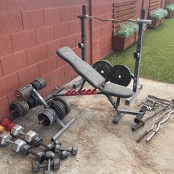 Smith/Workout Machine and Weights