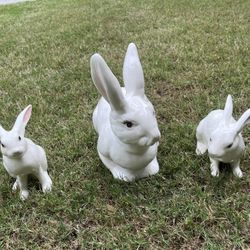 Five fired clay Rabbits  Bunny