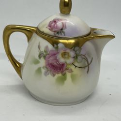 ROYAL RUDOLSTADT Creamer Lid F Kahn Hand Painted Prussia Floral Design Vintage