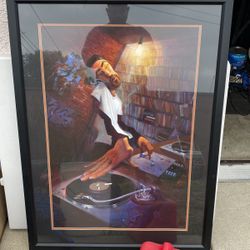 Dj Art Print. Matted And Framed