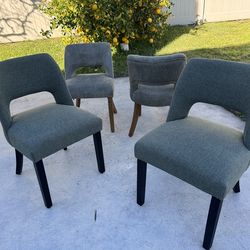 New dining chairs and bar stools—available in various colors.