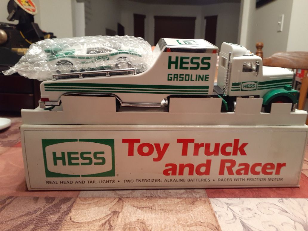 1988 Hess toy truck and racer