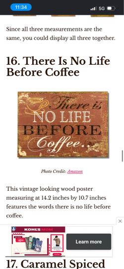 There Is No Life Before Coffee Wood Sign NEW IN BOX