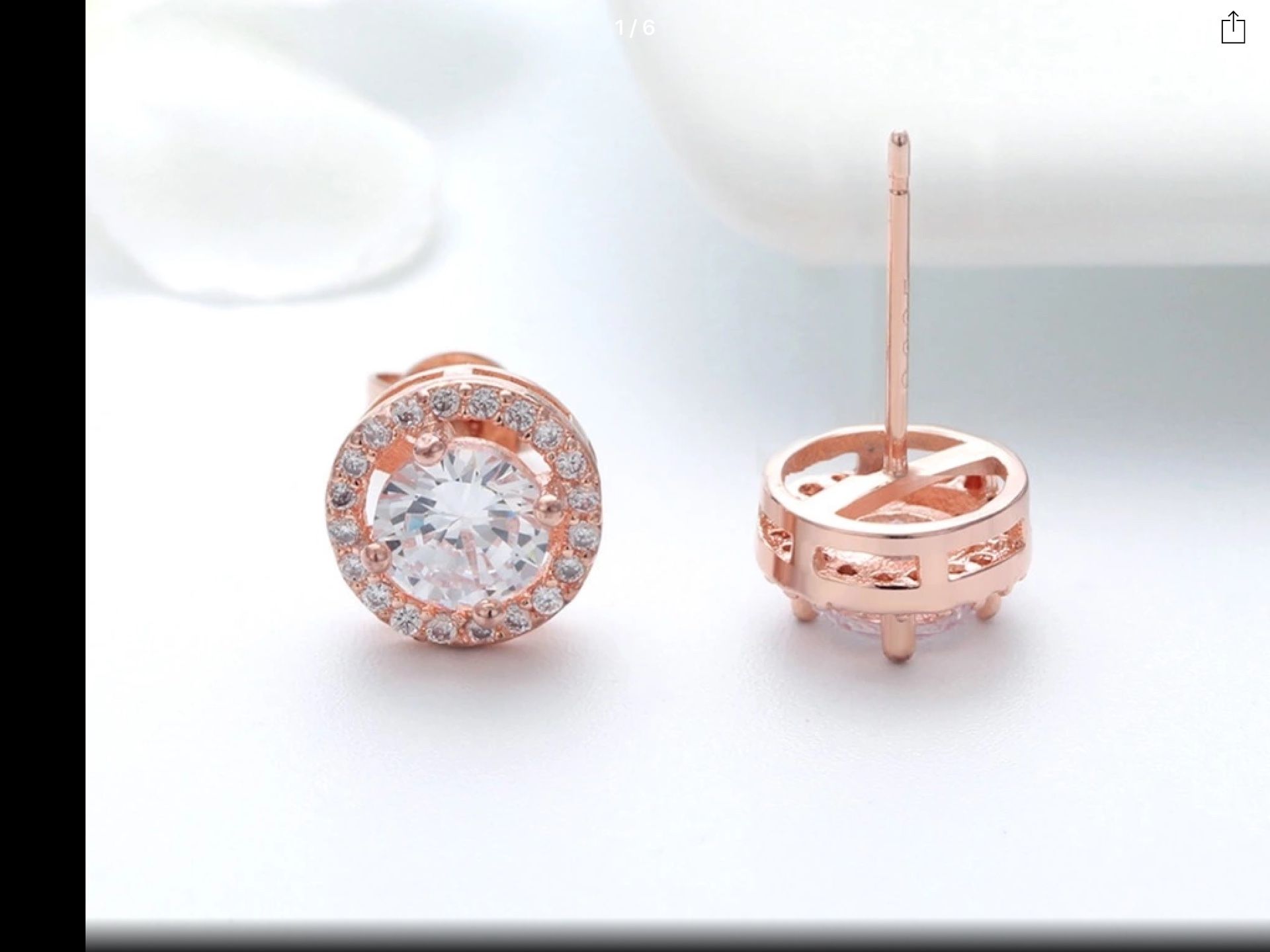 Rose gold stud with cz diamond beautiful earring for love ones