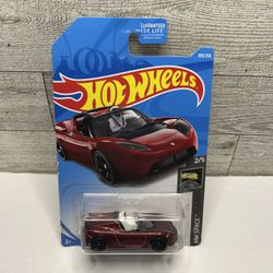 Hot Wheels Red ‘2017 Tesla Roadster With Starman / HW Space • Die Cast Metal • Made is Malaysia