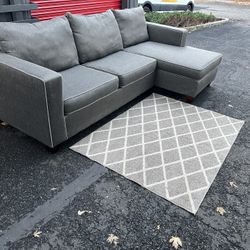 Sectional Couch!! Delivery Available 🚚!!  Dimensions: 111” Length x 35” Height x 38” Depth ( 60” Depth Longer Section)