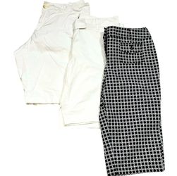 Ann Taylor Shorts Lot 3 Women Size 10 10P White Chino Geometric Margo Bermuda