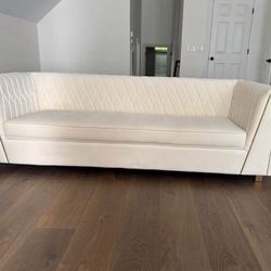 Wafa Cream Velvet Sofa by Inspire Me! Home Decor