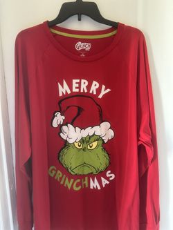 Grinch Long Sleeve Pajama Shirt 