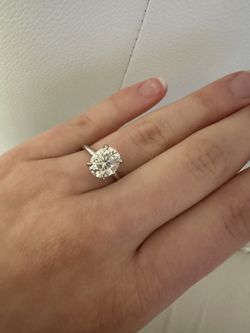 Top Quality Moissanite Engagement Ring Oval with Hidden Halo