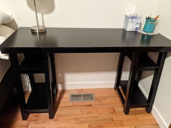 Quality Black Wood Desk or TV Stand