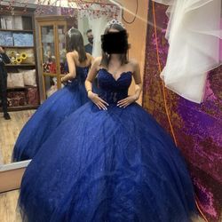 Gorgeous Blue Quince Corset Dress 