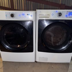 Kenmore Elite Washer And Dryer Set White Electric Front Loaders 