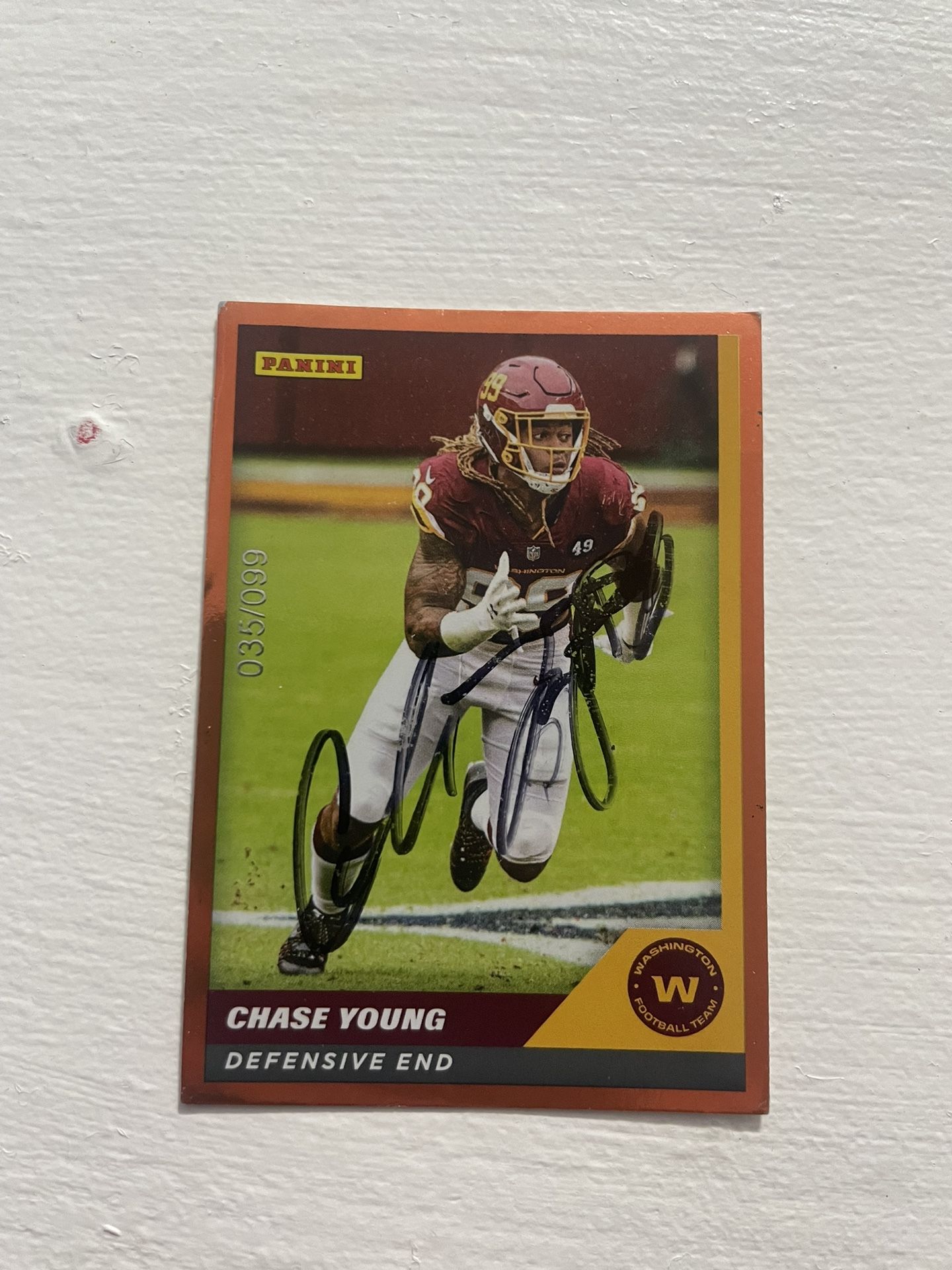 Chase young signed card