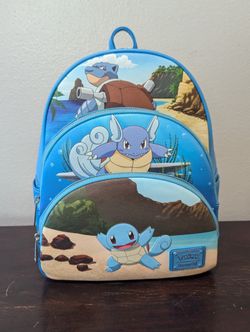 Loungefly Pokémon™ Squirtle Evolutions Triple Pocket Backpack NWT