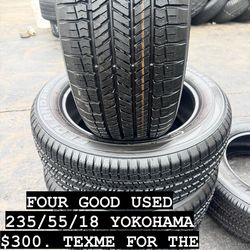 Set of for used P235/55R18 $300