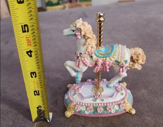Carousel Horse Figurine with Floral Base