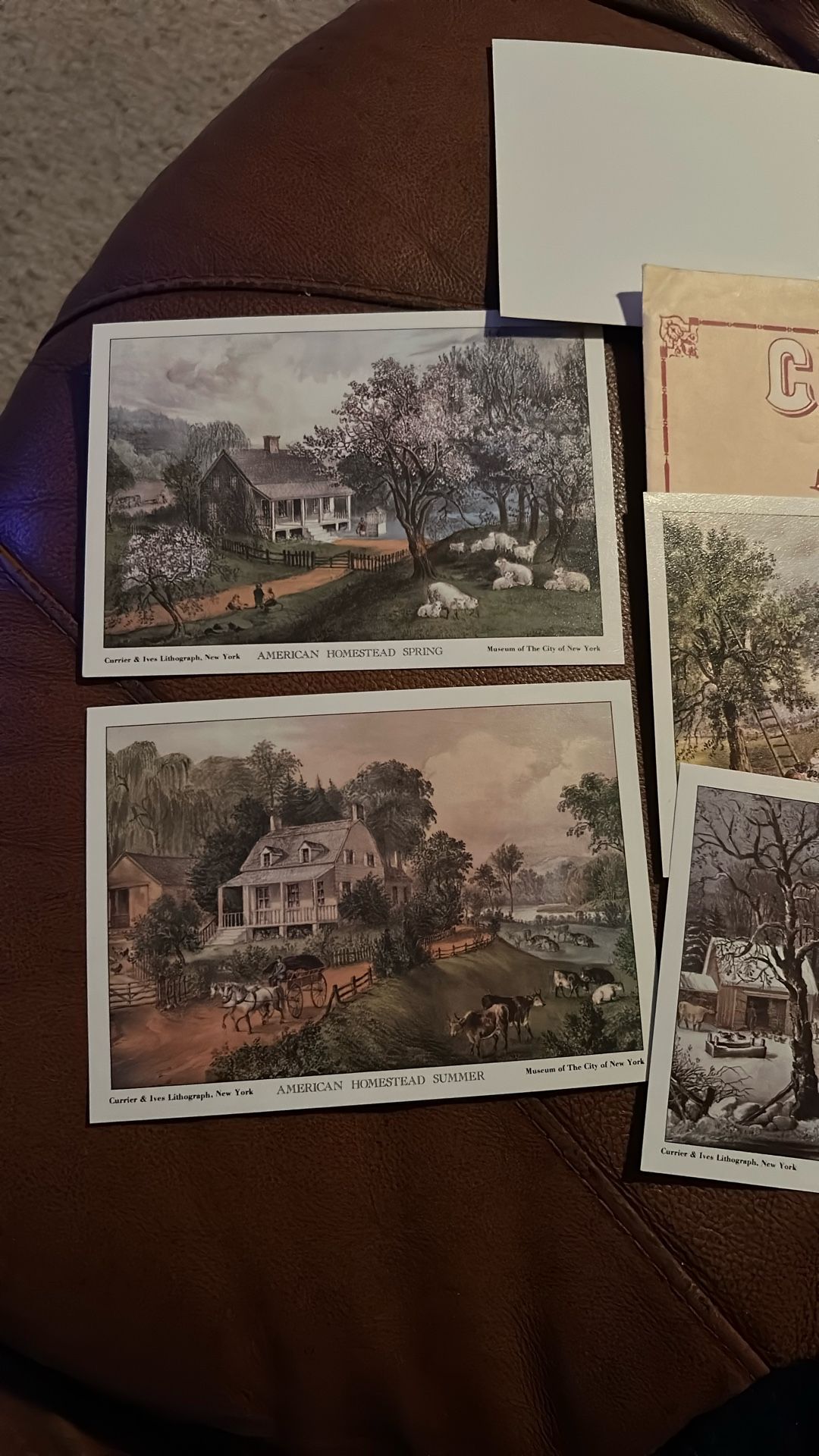 Four Currier & Ives Lithographs Series From 1866 To 1870