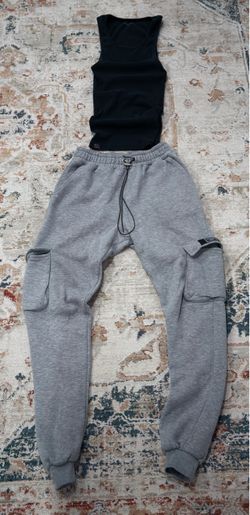Gray Cargo Jogger Sweatpants
