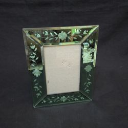 VENETIAN STYLE BEVELED ETCH MIRROR GLASS PHOTO FRAME 8.75"x6.75"(fits 4"x6")