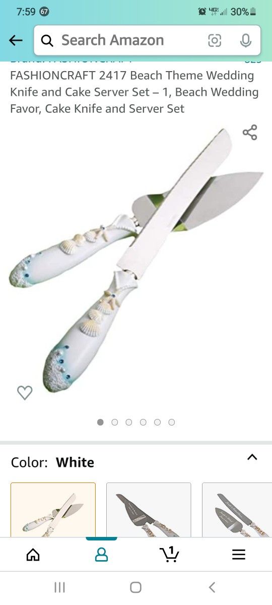 Beach Theme Knife and Cake Server