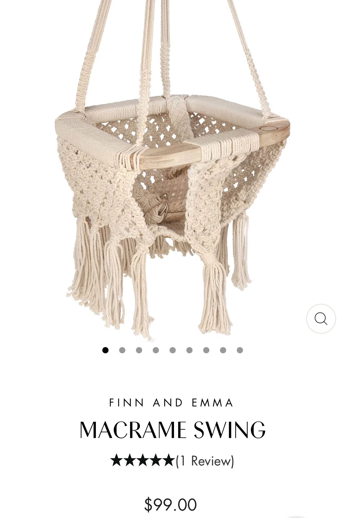Macrame Infant/ Toddler Swing