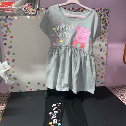 Little Girls Peppa Pig Pant And Top Set Size 6X NEW