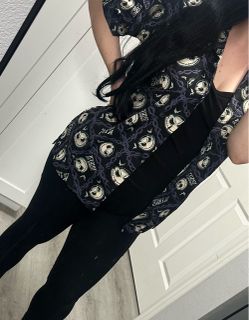 Nightmare Before Christmas Button-Up Shirt Medium