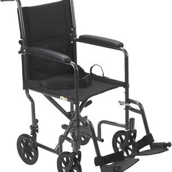 New Drive Medical TR37E-SV Lightweight Folding Transport Retail $104.99